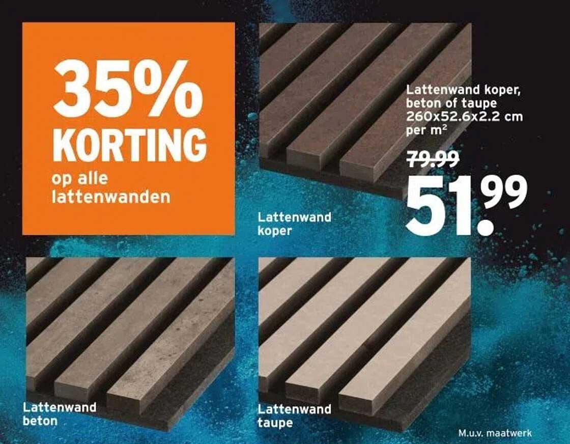 35% KORTING op alle lattenwanden