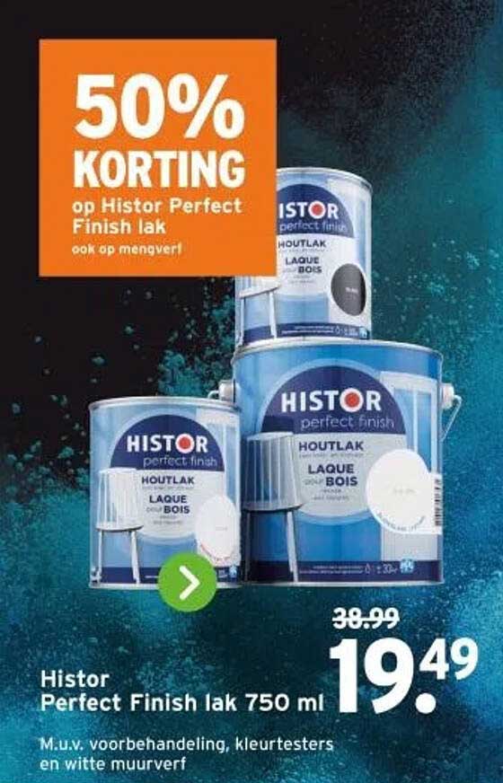 50% KORTING op Histor Perfect Finish lak