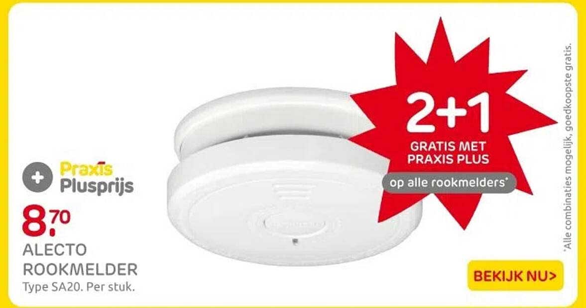 ALECTO ROOKMELDER Type SA20. Per stuk.