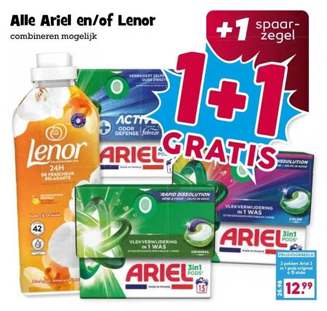 Alle Ariel en/of Lenor combineren mogelijk