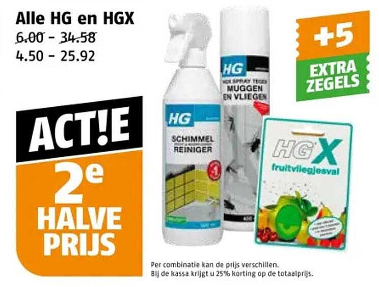 Alle HG en HGX 2e HALVE PRIJS