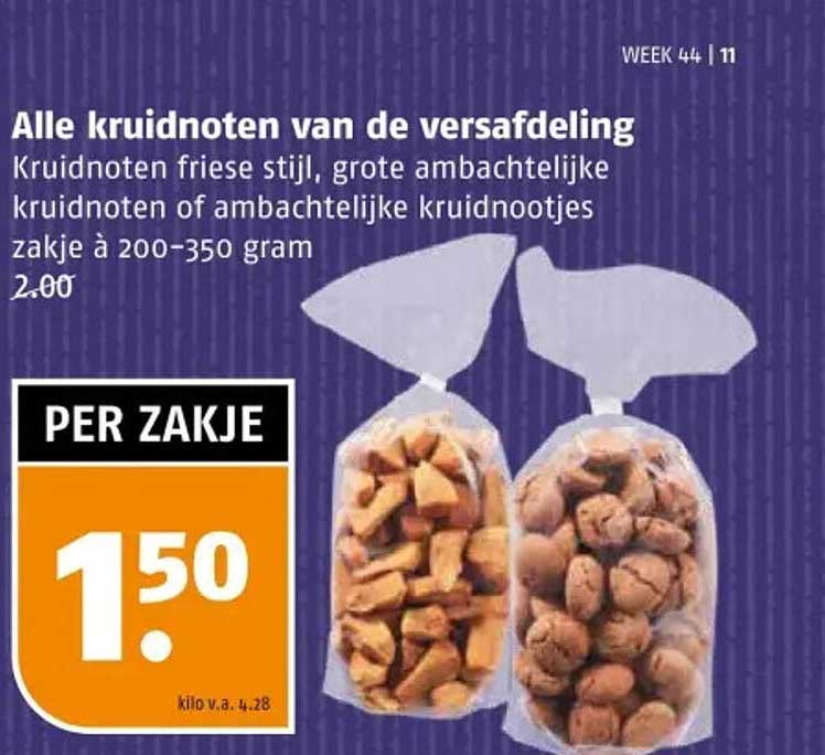 Alle kruidnoten van de versafdeling