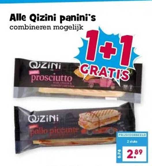 Alle Qizini panini's 1+1 GRATIS