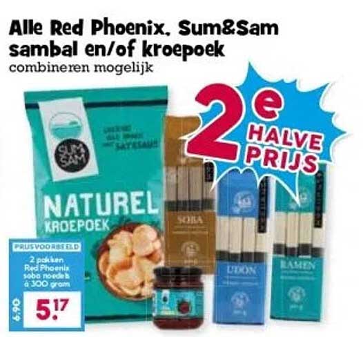 Alle Red Phoenix, Sum&Sam sambal en/of kroepoek combineren mogelijk