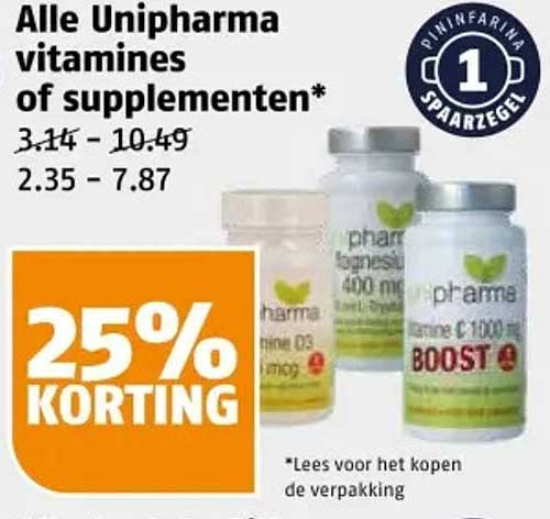 Alle Unipharma vitamines of supplementen*