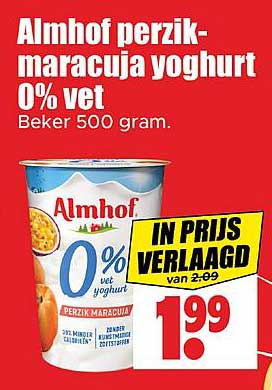 Almhof perzik-maracuja yoghurt 0% vet