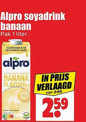 Alpro sojadrink banaan Pak 1 liter.