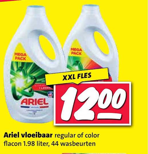 Ariel vloeibaar regular of color flacon 1.98 liter, 44 wasbeurten