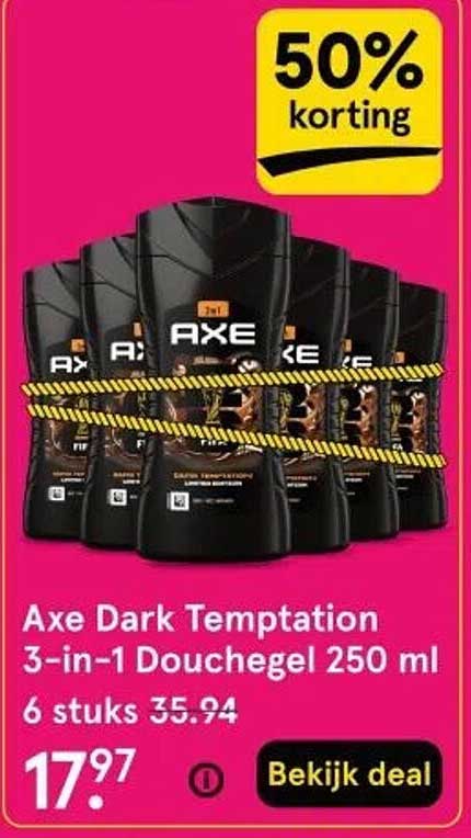 Axe Dark Temptation 3-in-1 Douchegel 250 ml 6 stuks 35.94