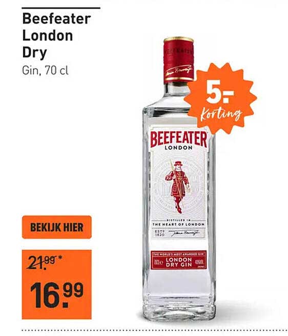 Beefeater London Dry Gin, 70 cl