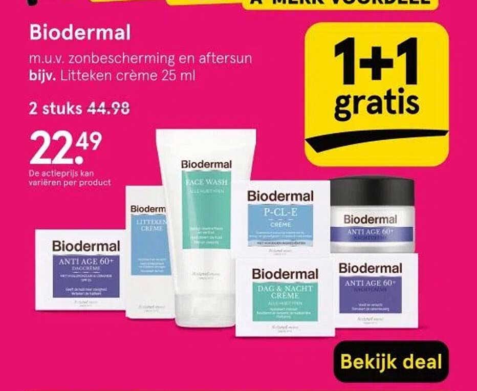 Biodermal m.u.v. zonbescherming en aftersun bijv. Littekens crème 25 ml