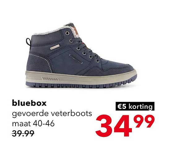bluebox gevoerde veterboots maat 40-46