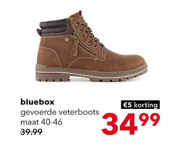 bluebox gevoerde veterboots maat 40-46