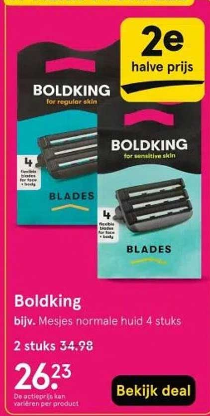 Boldking bijv. Mesjes normale huid 4 stuks