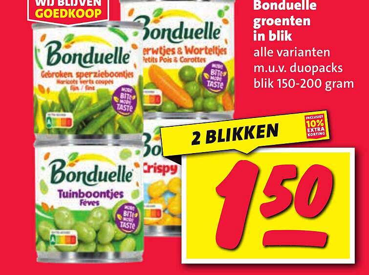 Bonduelle groenten in blik