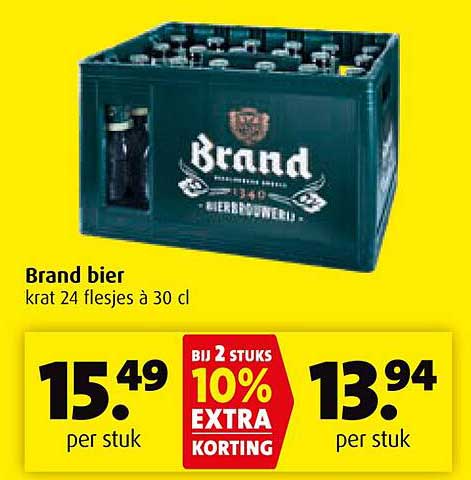 Brand bier krat 24 flesjes à 30 cl