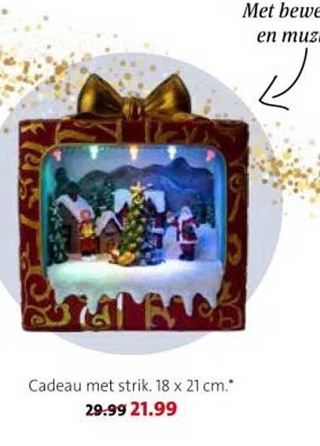 Cadeau met strik. 18 x 21 cm.*