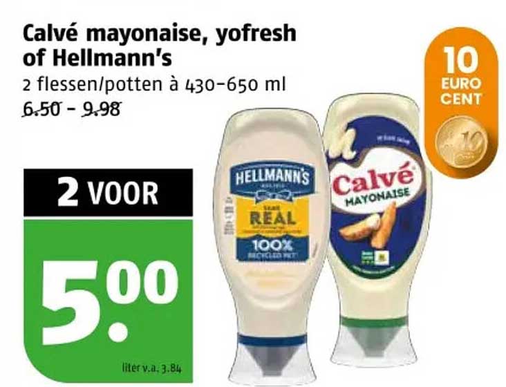 Calvé mayonaise, yofresh of Hellmann's