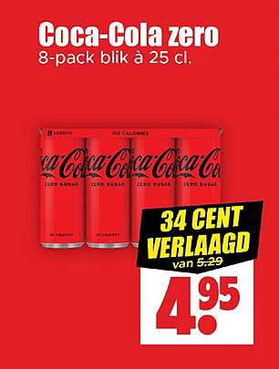 Coca-Cola zero 8-pack blik à 25 cl.