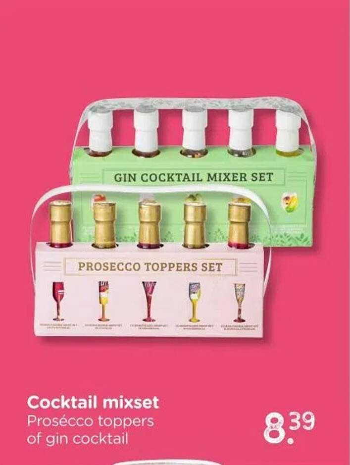 Cocktail mixset Prosecco toppers of gin cocktail