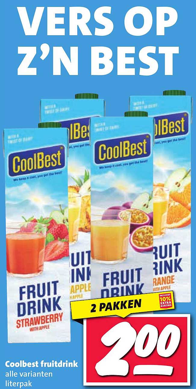 Coolbest fruitdrink alle varianten literpak
