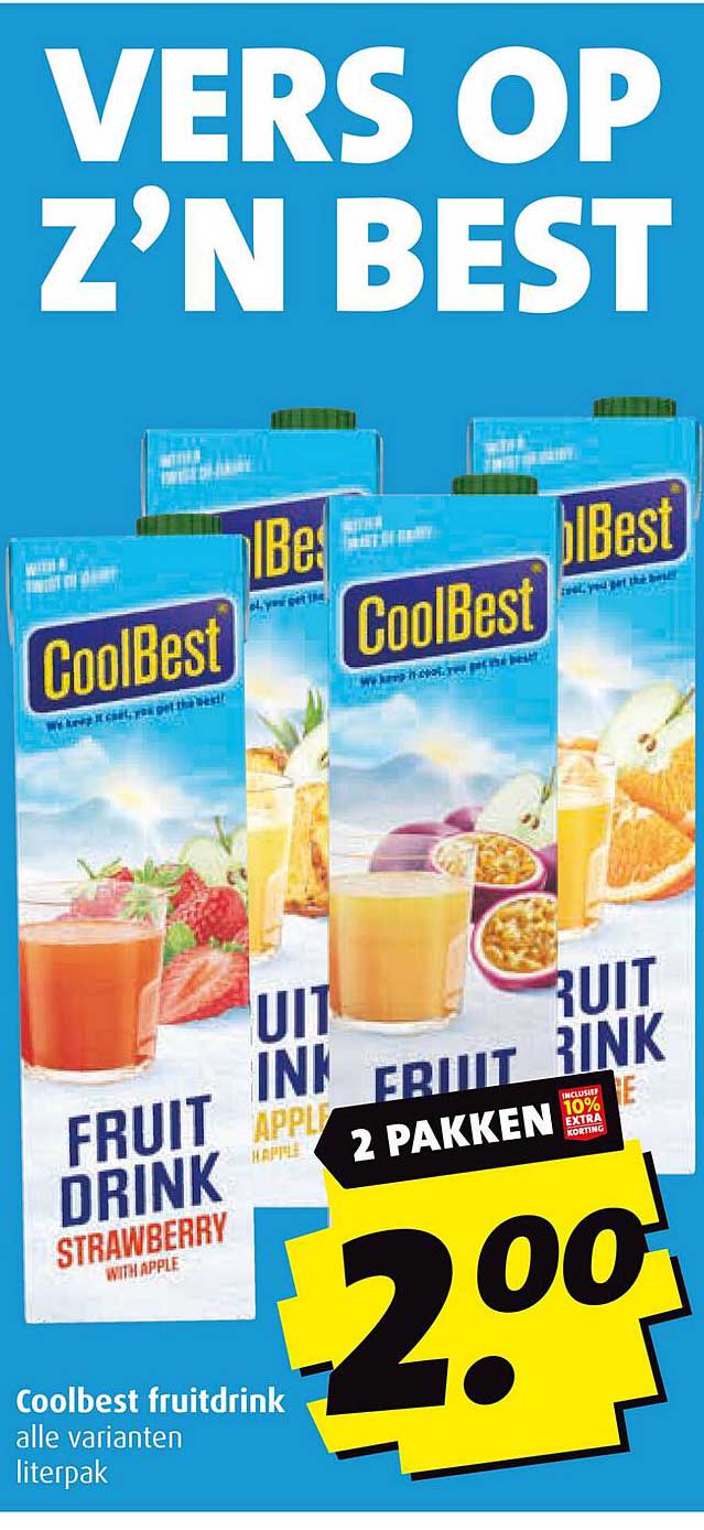 Coolbest fruitdrink alle varianten literpak