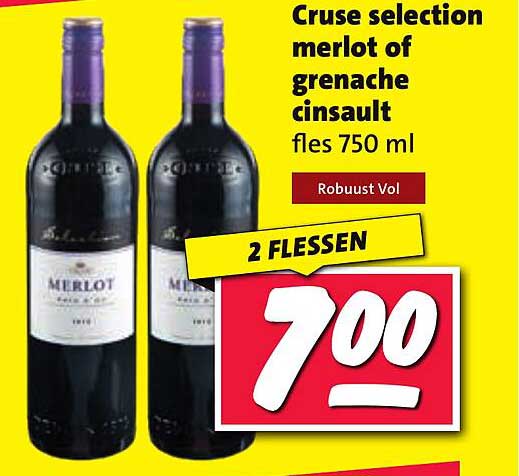 Cruse selection merlot of grenache cinsault fles 750 ml
