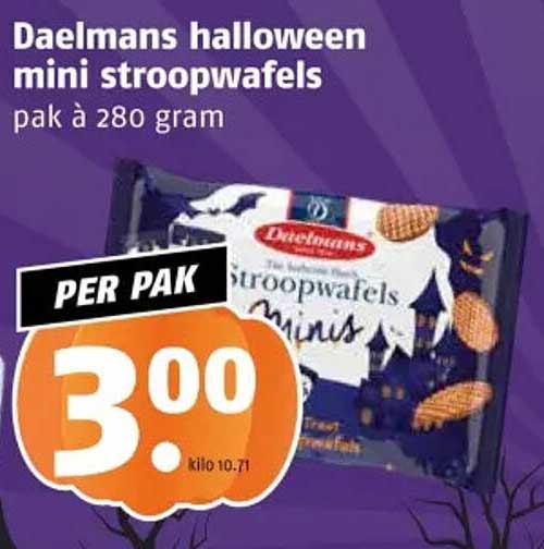 Daelmans halloween mini stroopwafels pak à 280 gram