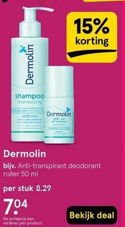 Dermolin bijv. Anti-transpirant deodorant roller 50 ml