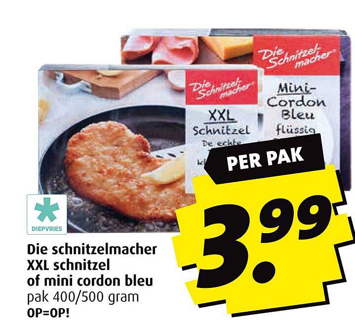 Die schnitzelmacher XXL schnitzel of mini cordon bleu pak 400/500 gram