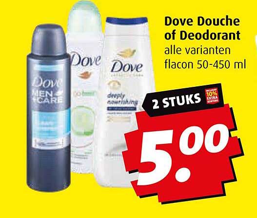 Dove Douche of Deodorant alle varianten flacon 50-450 ml