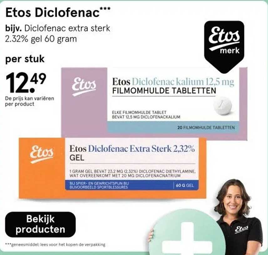 Etos Diclofenac Extra Sterk 2.32% Gel 60 gram