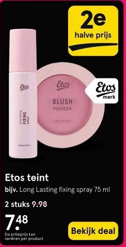 Etos teint bijv. Long Lasting fixing spray 75 ml