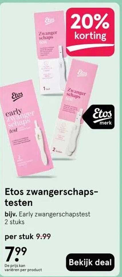 Etos zwanger schaps testen bijv. Early zwanger schaps test 2 stuks