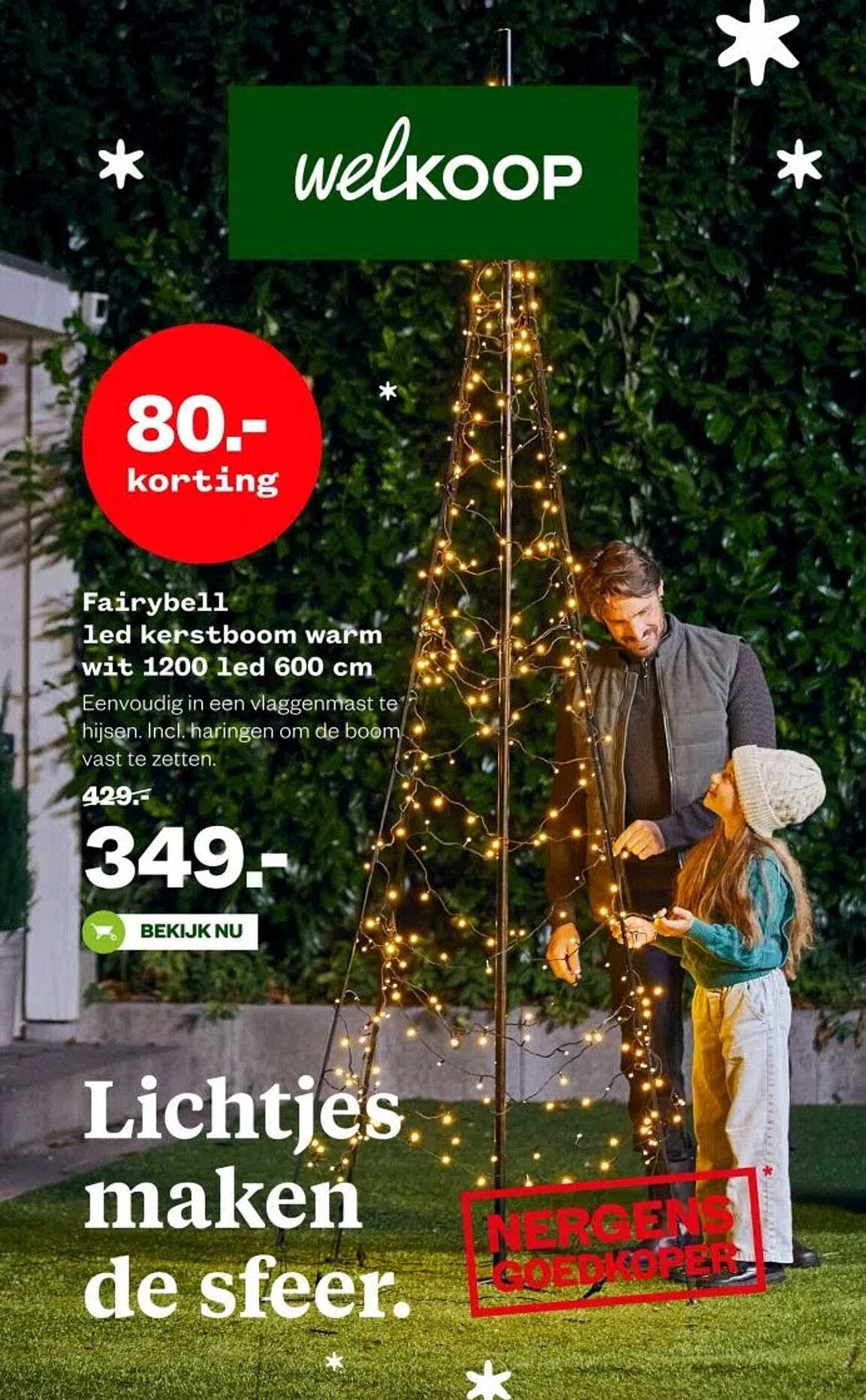 Fairybells led kerstboom warm wit 1200 led 600 cm
