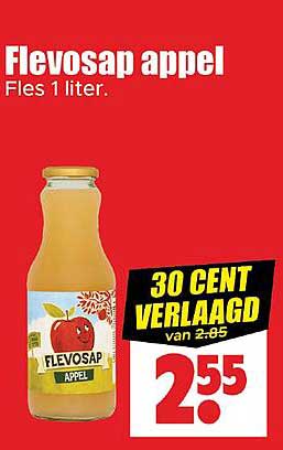 Flevosap appel Fles 1 liter.
