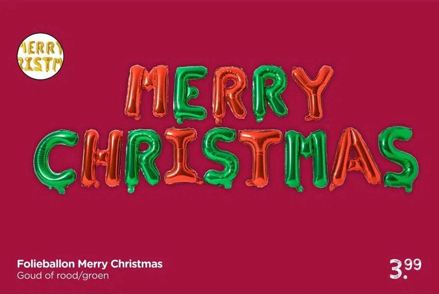 Folieballon Merry Christmas