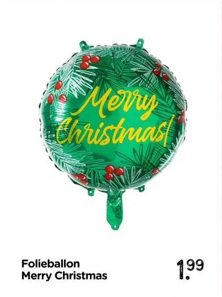 Folieballon Merry Christmas