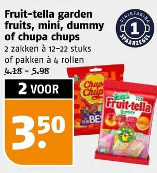 Fruit-tella garden fruits, mini, dummy of chupa chups