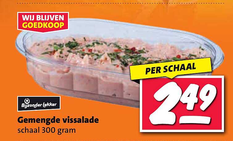 Gemengde vissalade schaal 300 gram