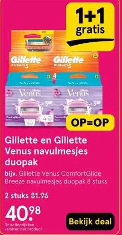 Gillette en Gillette Venus navullmesjes duopak