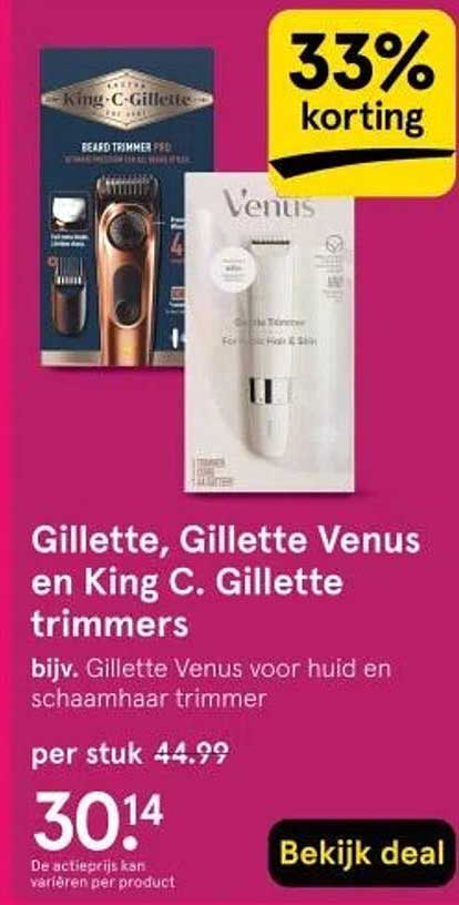 Gillette, Gillette Venus en King C. Gillette trimmers