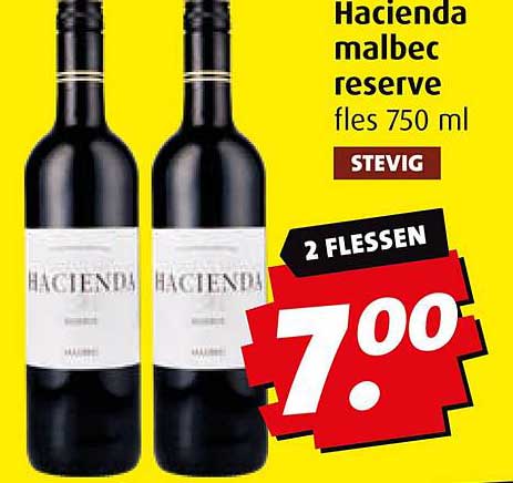 Hacienda malbec reserve fles 750 ml