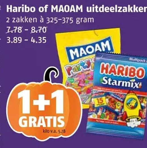 Haribo of MAOAM uitdeelzakken