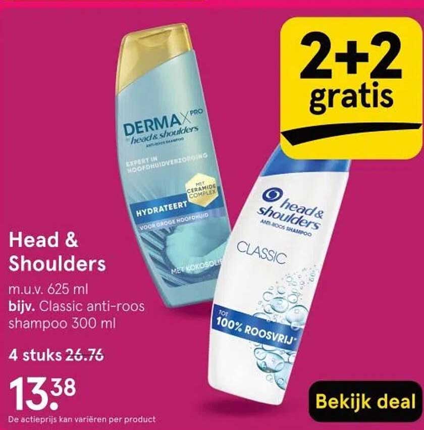 Head & Shoulders m.u.v. 625 ml bijv. Classic anti-roos shampoo 300 ml
