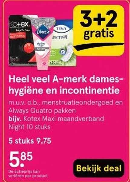 Heel veel A-merk dames-hygiëne en incontinentie
