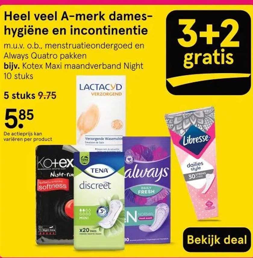 Heel veel A-merk dames-hygiëne en incontinentie