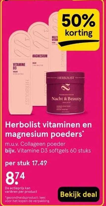 Herbolist vitaminen en magnesium poeders*