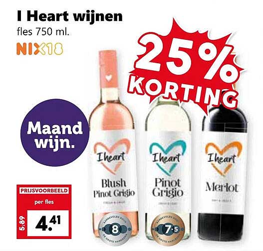 I Heart wijnen fles 750 ml.