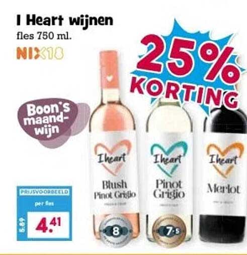 I Heart wijnen fles 750 ml.